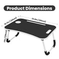 thumbnail image 2 of Laptop Bed Desk with Cup Holder (Black)- Foldable Portable Lap Table w/Tablet Slot & Handle, 2 of 9