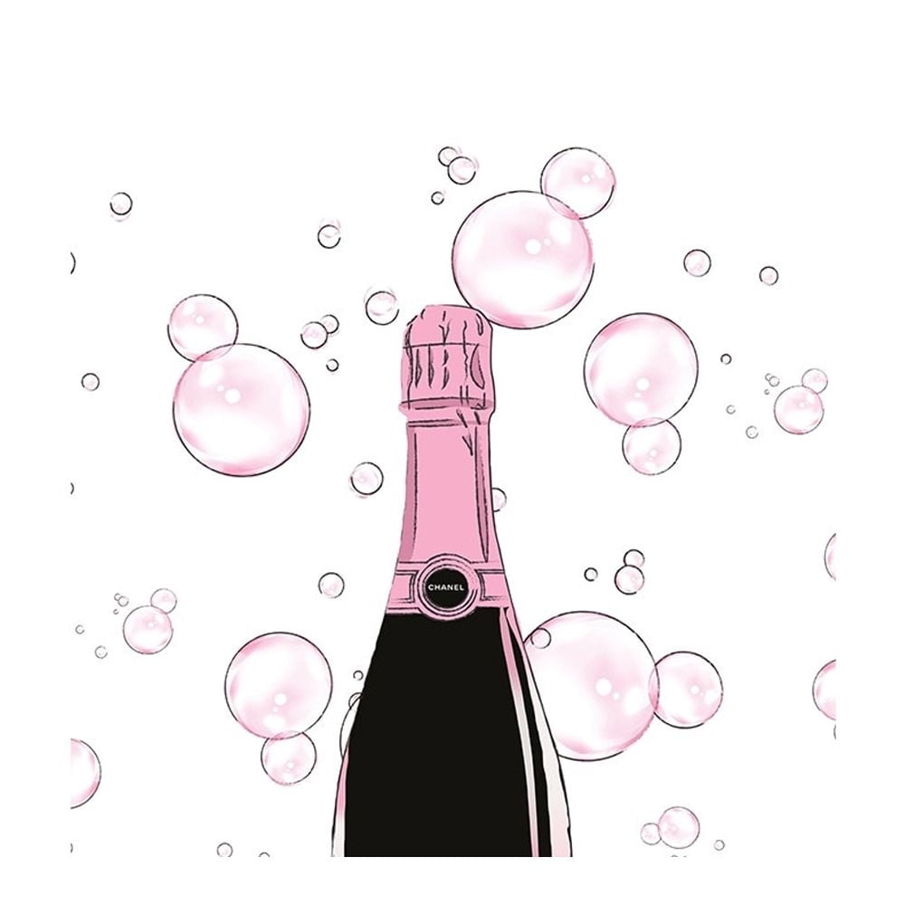 Fashion Glam Champagne Bottle - 14"X14" Canvas Artwork 16 x 20