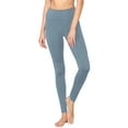 thumbnail image 2 of Made by Johnny Women's Peached Front Seamless Foldable Waist Leggings with Inner Pocket Full-Length Yoga Pants S ICE_BLUE, 2 of 6