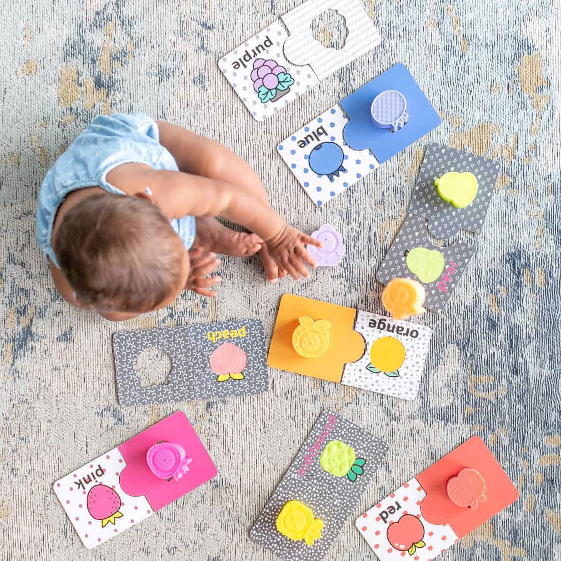Infantino My 1st Sensory and Shapes Jigsaw Puzzle, 12+ Months, Multicolor Fruit-Themed, 24-Piece Set