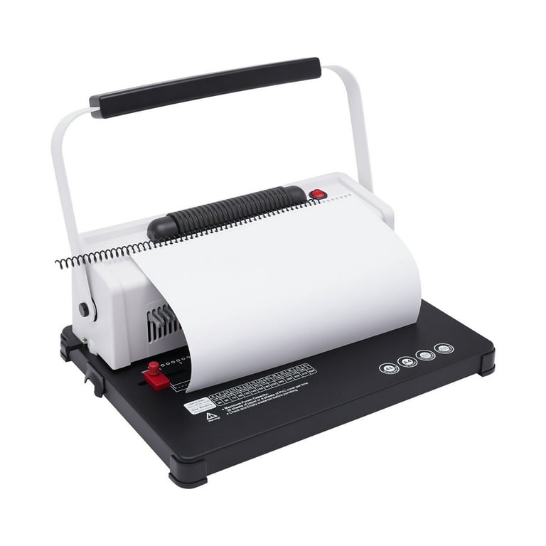  MAKEASY Coil Spiral Binding Machine - Manual Hole Punch -  Electric Coil Inserter - Adjustable Side Margin - for Letter Size/A4/A5,  Comes with 100pcs 5/16'' Plastic Coil Binding Spines 