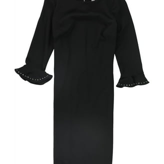 calvin klein black dress with bell sleeves Calvin Klein Womens Bell Sleeve Sheath Dress, Black, 8
