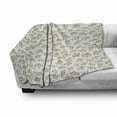 thumbnail image 2 of Floral Soft Flannel Fleece Throw Blanket, Continuous Simplistic Yellow Tones Dill Flowers Sketch Illustration, Cozy Plush for Indoor and Outdoor Use, 60" x 80", Pale Coffee Sage Green, by Ambesonne, 2 of 5