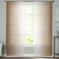 thumbnail image 3 of Brown Ombre Semi Sheer Curtains 96 Inch Length 2 Panels Set, Modern Gradient Art Abstract Sheer Kitchen Curtain Privacy Voile Window Curtain for Living Room Bedroom Rod Pocket Drapes, 3 of 7