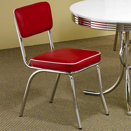 Coaster Home Furniture Cleveland Chrome Plated Retro Dining Room Chairs Set Red Canada Coaster Home Furniture Cleveland Chrome, 50s Dining Table And Chairs