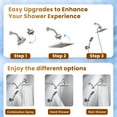 thumbnail image 3 of BRIGHT SHOWERS Rain Shower head with Handheld Spray 5 ft. Shower Hose Combo Includes Wall Mount Suction Bracket, 3-Way Water Diverter Mount (8 Inch Square, Brushed Nickel), 3 of 8
