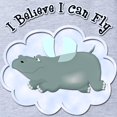 thumbnail image 2 of CafePress - FIN Flying Hippo - Cute Infant Baby Football Bodysuit, 2 of 3