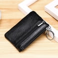 thumbnail image 6 of Women's Genuine Leather Coin Purse Mini Pouch Change Wallet with Keychain-Black, 6 of 6