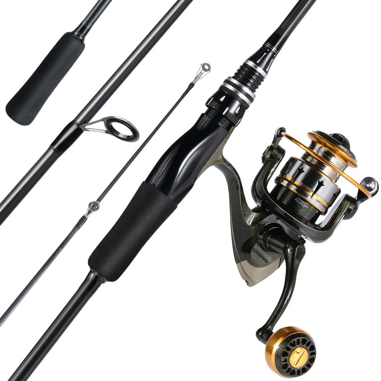 Sougayilang Fishing Rod and Reel Combo 2 Pieces Fast Action Spinning Pole  with Spinning Reel Set