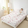 thumbnail image 5 of jejeloiu Kawaii Bow Flower Bed Sheets,Girls Bow Knot King Sheets,Pink White Sheet Set,Breathable Bedroom Decorative,4-Piece, 5 of 7