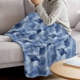 thumbnail image 3 of Blue Fish Coastal Blanket Soft Cozy Warm Throw Blanket for Couch, Plush Fuzzy Flannel Fleece Blankets for Sofa, Watercolor Beach Ocean Nautical Bed Blankets Lightweight Gifts for Women, 50"x60", 3 of 9