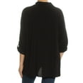 thumbnail image 3 of MAX STUDIO $78 Womens New Black Collared Long Sleeve Button Up Casual Top M B+B, 3 of 3