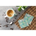 thumbnail image 3 of Letter I Circle Circle Teal Initial Alphabet Foam Coaster Set of 4, 3 of 3