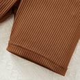 thumbnail image 5 of ZACPNCV Toddler Girls 2 Piece Outfit Solid Ruffle Hem Peplum Top and Biker Shorts Set Brown 7-8 Years, 5 of 7