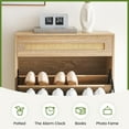 thumbnail image 3 of CazToi Freestanding Shoe Rack 2 Drawer Flip Design Shoe Cabinet Linen Front Narrow Organizer, 3 of 7