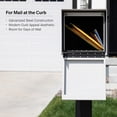 thumbnail image 2 of Post Mount Mailboxes, 9.5 x 9.5 x 19.5 (HxWxD) Large, Galvanized Steel Modern Mailbox, for Daily Letters, Magazines and Packages, Weatherproof with Front Access Door - White, 2 of 14