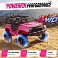 thumbnail image 4 of Wisairt 24V Ride on Cars, 4WD 800W Ride on Toys for Big Kids, Power Car Wheel with Remote, Kids Electric Car with 2 Seater, Music, LED Lights, Seat Belt, 3-8 Years Old, Pink, 4 of 9