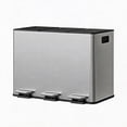 thumbnail image 7 of Kitchen Pedal Bin - Stainless Steel Dual Compartment Recycling Bin, Soft Close Lid, Removable Buckets & Side Handle for Home Use (3 * 15L), 7 of 7
