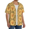 thumbnail image 2 of Susaid Cartoon Squirrel Print Men's Polo Shirts Button Down Short Sleeve Casual Summer Beach Vintage Shirts for Men-4X-Large, 2 of 5