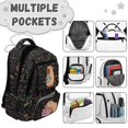 thumbnail image 4 of Yspwyqan Kids Backpack Set Ages 8-15, Bookworm Capybara Backpack and Lunch Box with Water Bottle Bag, 17 Inch Lightweight Casual Daypack Front Pocket for School Travel, 4 of 7