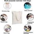 thumbnail image 7 of Tripumer 2-Pack Blank Canvas Tote Bags Bulk Shopping Bag for Crafts Lightweight Medium Reusable Grocery Shopping Cloth Bags Suitable for DIY Advertising Promotion Gift Activity, 7 of 7