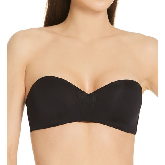 Women's Self Expressions SE0015 Wireless ComfortGrip Strapless Bra (Black 38D)