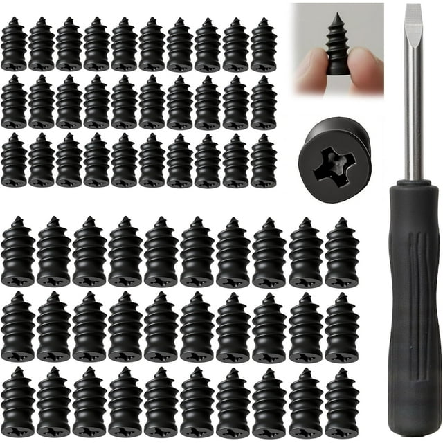 Tire Repair Nails Kit with 2 Sizes, 2025 New Vacuum Tire Repair Rubber Nail, Screw in Tire Repair Plugs, Fast Self-Service Tire Repair Tools for Car, Motorcycle, Truck.