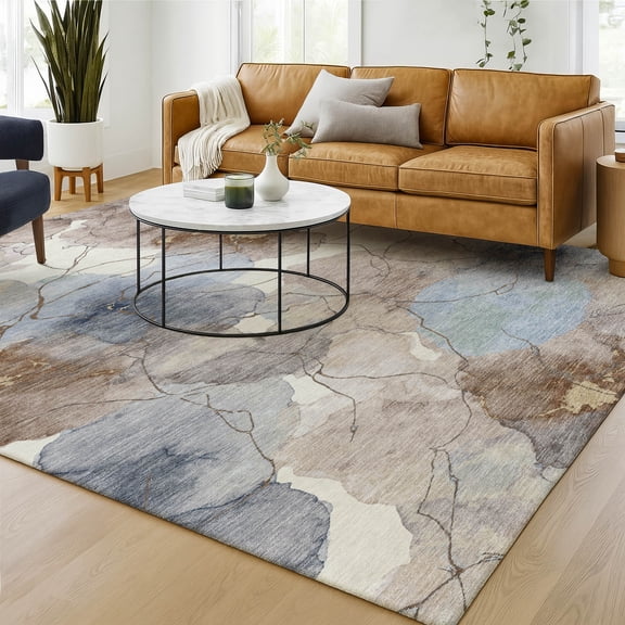 Addison Rugs Chantille Indoor/Outdoor Transitional Abstract Khaki Machine Washable Rectangle Rug, 10' x 14'
