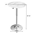 thumbnail image 3 of Giantex Round Bar & Pub Table, Height Adjustable Bistro Table w/Faux Marble Top, 360° Swivel Cocktail Table, 3 of 8