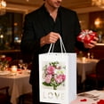 thumbnail image 4 of Beautynvta Valentines Day Gift Bag with Handles, Tote Paper Bags with Transparent Window, Flower Bouquet Gift Bag for Valentines, Wedding, Birthday, 7''x5''x10'', 4 of 6