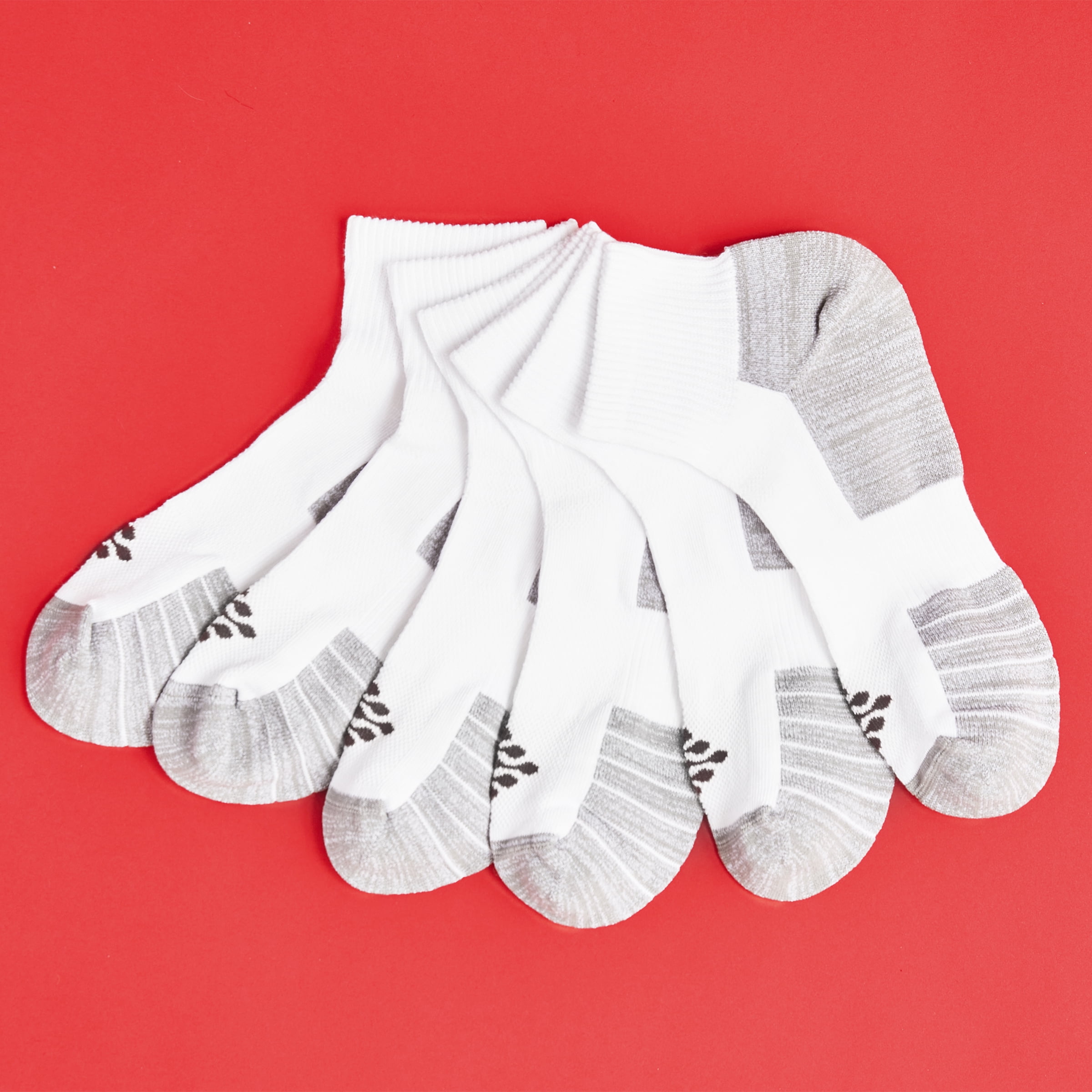 TRUEENERGY Flow High Impact Cushion Quarter Sock, Men's Size 10-14.5, 3-pack