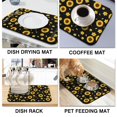 thumbnail image 4 of 2 Pack Washable Rubber Sunflower Cute Floral Dish Drying Mats for Kitchen Counter Home Large Coffee Bar Pad Accessories and Decor for Utensils Stemware (2pcs 18''x24''+19.5''x12''), 4 of 6