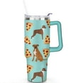 thumbnail image 2 of Stylish Dog Pattern Travel Mug - 40oz Leakproof Tumbler with Straw & Handle - Ideal Gift for Women Who Love Puppies, 2 of 7