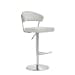 thumbnail image 3 of TOV Furniture The Cosmo Collection Modern Style Eco-Leather Upholstered Kitchen Dining Room Bar Area Steel Barstool with Back, Light Grey, 3 of 10