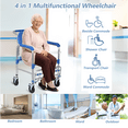 Qunbio Shower Chair with Wheels, Rolling Shower Chair with Extended ...