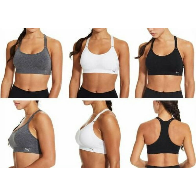  PUMA Womens Removable Cups Racerback Sports Bra 2 Pack