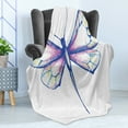 thumbnail image 4 of Dragonfly Soft Flannel Fleece Blanket, Single Dragonfly Featured in Soft Color Fast Long-Bodied Predatory Insect Theme, Cozy Plush for Indoor and Outdoor Use, 50" x 70", Violet Blue, by Ambesonne, 4 of 5