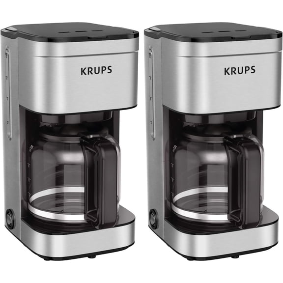 KRUPS Simply Brew Compact 5 Cup Coffee Maker: Stainless Steel Design, Pause & Brew, Keep Warm, Reusable Filter, Drip-Free Carafe