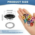 thumbnail image 2 of Uxcell 110 Pcs Ojetes con Arandelas 3/8" Kit de Grommets Negro, 2 of 7
