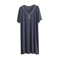 thumbnail image 2 of lkfuzj Men's Soft Cotton Polyester Sleepwear with Long Sleeve & Relaxed Fit, Breathable Lightweight Robe for Bedroom Home Gym Beach, Casual Solid Color Nightgown, 2 of 4