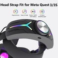 thumbnail image 3 of PECHAM RGB Battery Head Strap Fit for Meta/Oculus Quest 3/3S, 12000mAh Adjustable VR Headset Elite Strap for Enhanced Comfort and Play Time - Black, 3 of 8