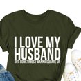 thumbnail image 3 of Camiseta del alfabeto para mujer, camiseta holgada de manga corta con cuello redondo y estampado de letras I LOVE MY HUSBAND para mujer, 3 of 5