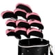 thumbnail image 5 of Juego de 10 fundas de repuesto resistentes al agua para palos de golf y maderas de driver. negro y rosa, 5 of 9