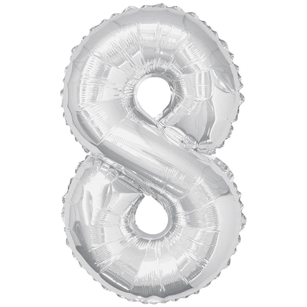 Number 7 SILVER Qualatex 34 in     BNISP JUMBO Birthday Balloon