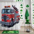 thumbnail image 5 of Shower Curtain, Red Fire Truck Cartoon Car Waterproof Shower Curtain Set with Hooks for Bathroom Showers,Stalls and Bathtubs,72x72In Modern Minimalist Style, 5 of 9