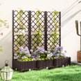 thumbnail image 2 of Outsunny Plastic Raised Bed, Garden Box with Trellis, 47" x 16" x 48", 2 of 10