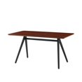 thumbnail image 4 of 60" Modern Industrial Solid Wood and Metal Dining Table - Dark Walnut, 4 of 6