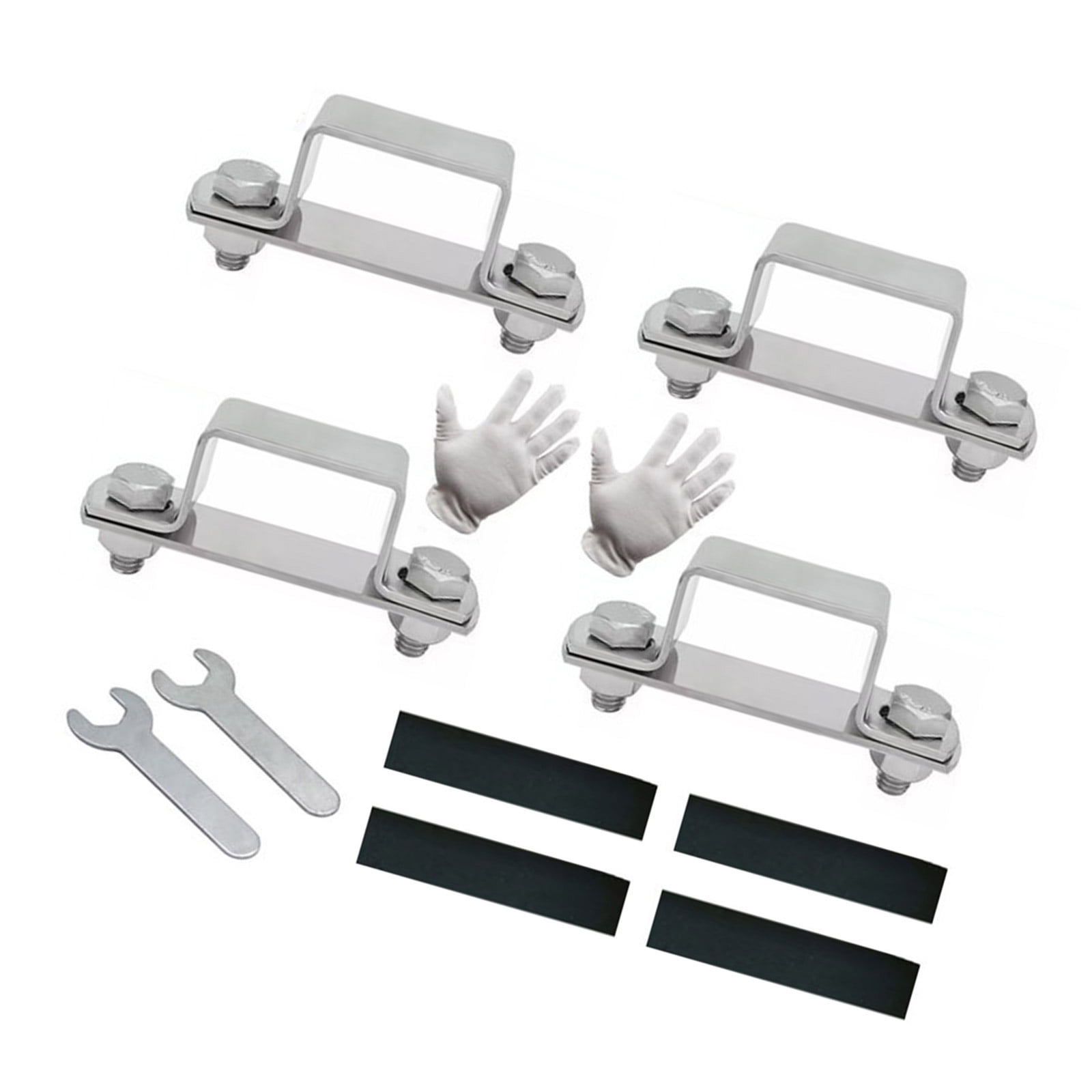 4Pcs Pipe Clamp U Shaped Connector Bracket Metal Steel Rod Security Holder Brackets for Door Window Shed Enduring