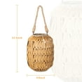 thumbnail image 5 of Natural Rattan Outdoor Lantern with Removable LED Candle and Burlap Jute Rope Handle Candle Hurricane Lantern - 22.4in Decorative Candle Lanterns, 5 of 8