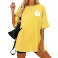 thumbnail image 2 of Pompotops Mode Femmes Blouse Boutonnée Patchwork Manches Courtes T-Shirt Tops d'Été Liquidation, 2 of 7